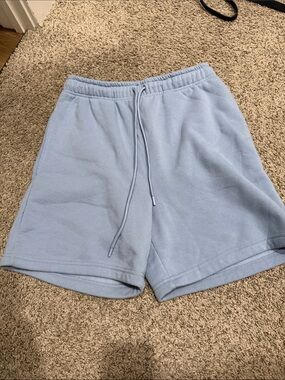 Light Blue Athletic Fleece Drawstring Shorts - Men's